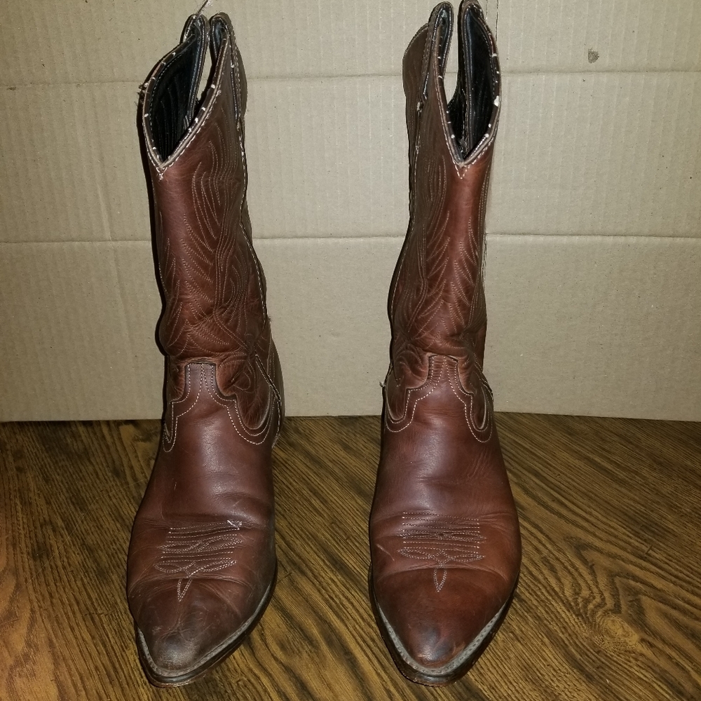Women's Brown Leather Cowboy Boots - Code West